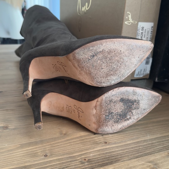 Joie Jemina Over the Knee Suede Boots Dark Taupe Size 7 - Picture 6 of 11
